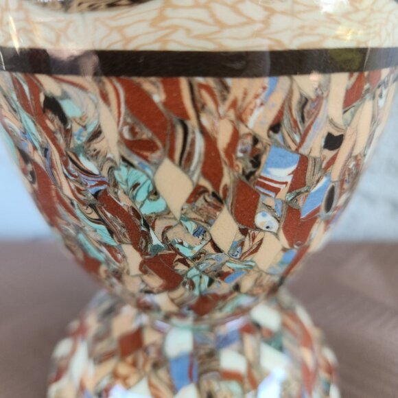 Jean Gerbino Vallauris Vase 12.5" French Mosaic Clay Inlay Pottery Vintage - Picture 8 of 16